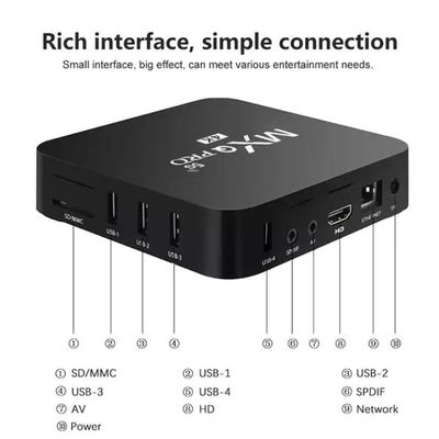 HD Free To Air  OTT TV Box MXQ PRO 4K 4 rdzeń 64-bitowy Android 7.1 H.265