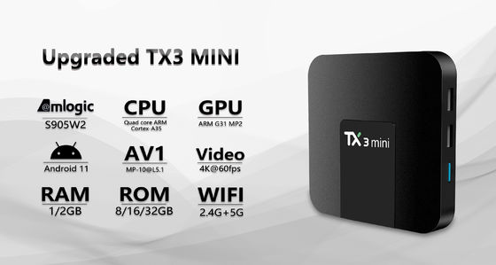 ODM Android 6.0 Amlogic S905w2 Skrzynka konfiguracyjna  TX3mini Wifi2.4G 5G