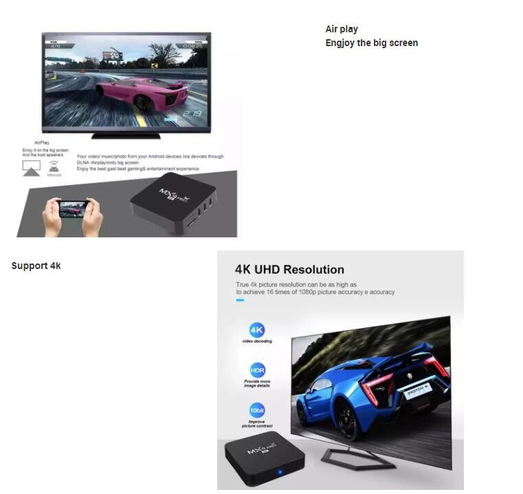 HD Free To Air  OTT TV Box MXQ PRO 4K 4 rdzeń 64-bitowy Android 7.1 H.265